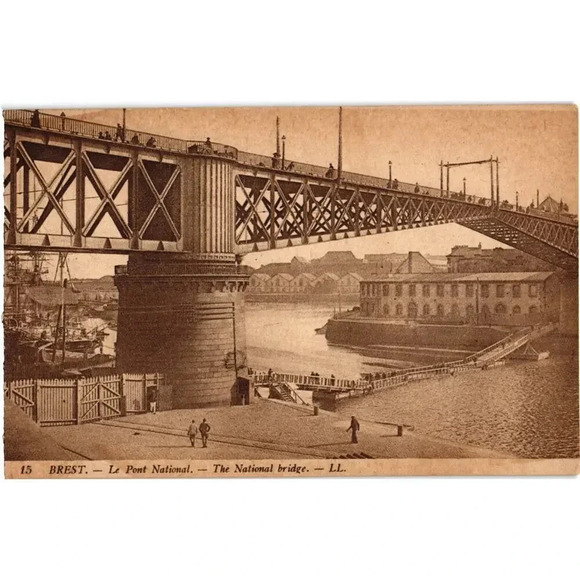 15 BREST. Le Pont National. The National Bridge. LL. France Postcard - Picture 1 of 2